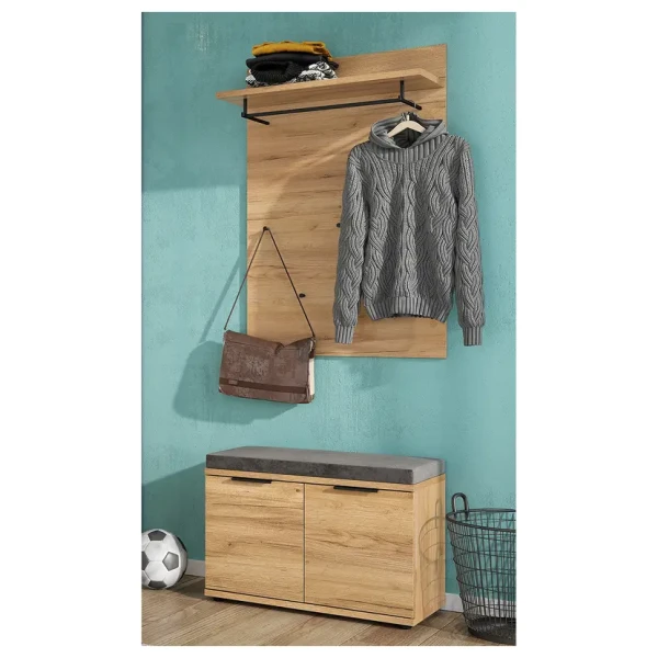 Garderobenset III 2-teilig 75 x 160 x 37cm Braun