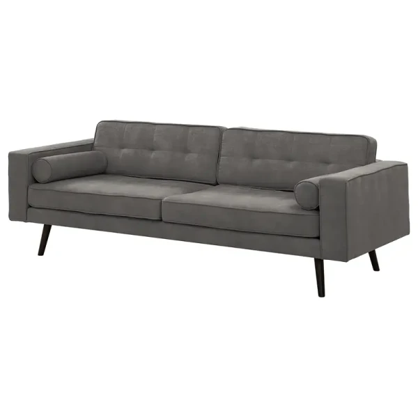Sofa Vagnas I 3-Sitzer Grau/Grau Microfaser Yona 202 x 76 x 86cm Skandi