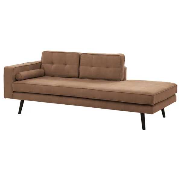 Recamiere Vagnas I Braun/Latte Macchiato Microfaser Yona 202 x 76 x 86cm Armlehne davorstehend links Skandi