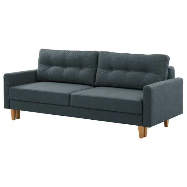 Schlafsofa Koski I Blau/Blau Webstoff Ala 220 x 102 x 92cm mit Schlaffunktion Skandi