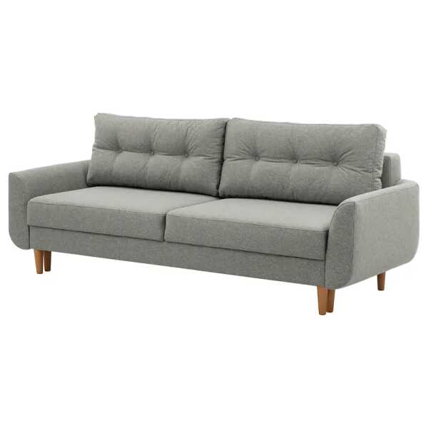 Schlafsofa Kaavi I Grau/Grau Webstoff Voer 229 x 102 x 92cm mit Schlaffunktion Skandi