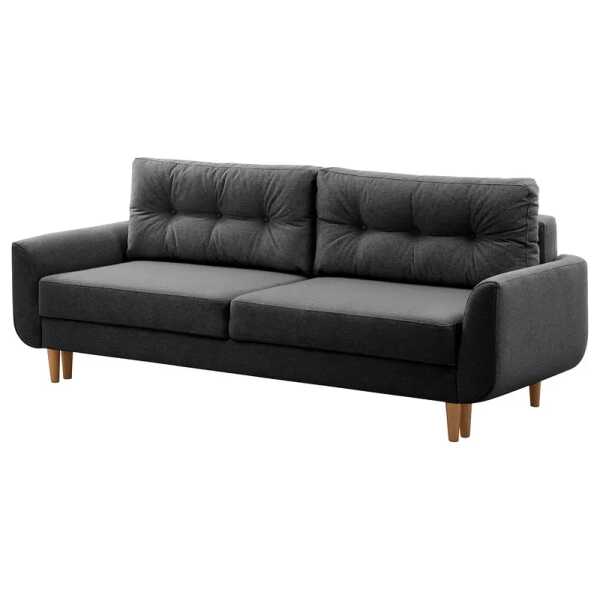 Schlafsofa Kaavi I Grau/Anthrazit Webstoff Deran 229 x 102 x 92cm mit Schlaffunktion Skandi