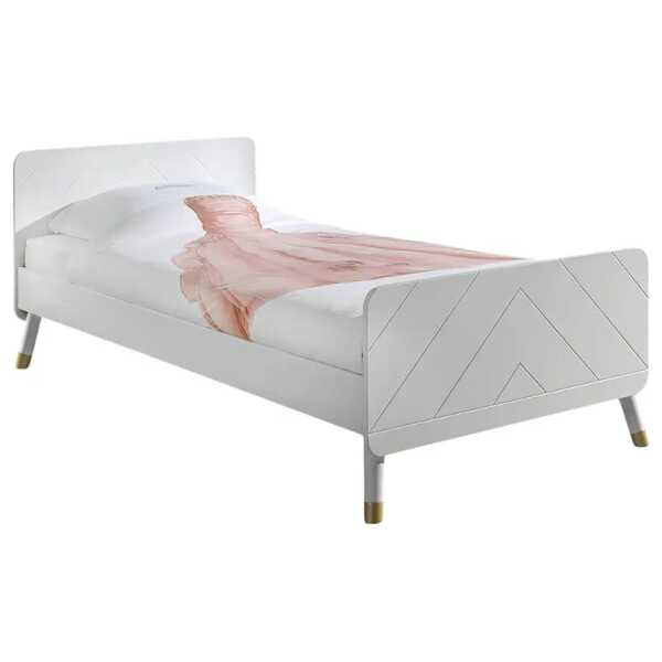 Einzelbett 90 x 200cm Weiß/Weiß