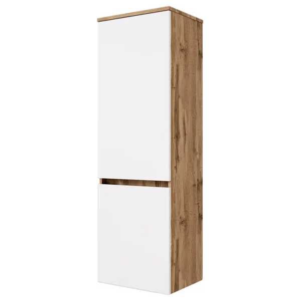 Midischrank 40 x 130 x 35cm Weiß/Matt Weiß