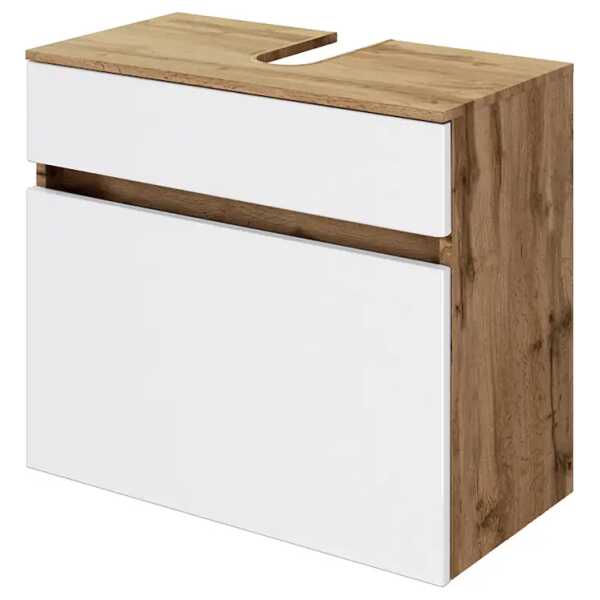 Waschbeckenunterschrank 60 x 54 x 35cm Weiß/Matt Weiß