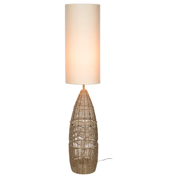 Stehleuchte Cozad Ø 28cm Braun/Beige Leinen E27