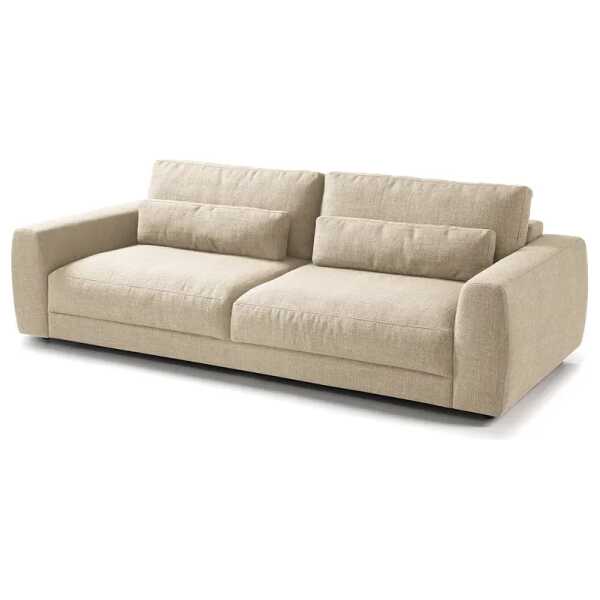 3-Sitzer Sofa Beige Webstoff Amila 252 x 80 x 117cm Modern