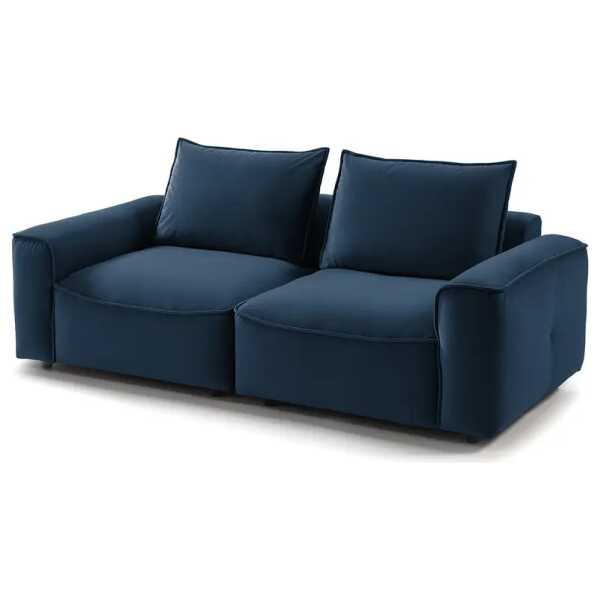2,5-Sitzer Sofa Blau Samt Shyla 208 x 82 x 99cm Modern
