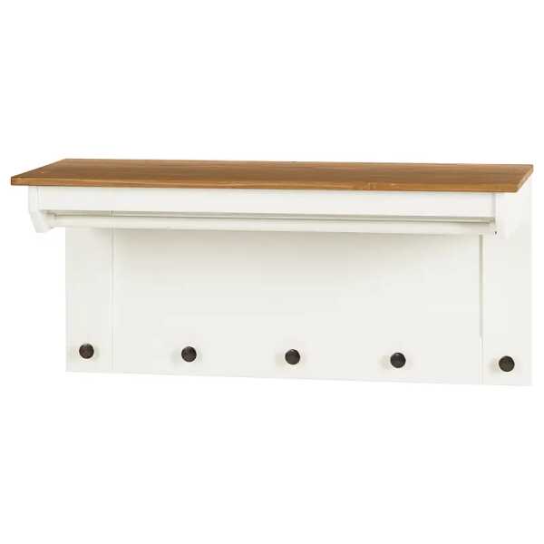 Wandgarderobe 90 x 42 x 35cm Weiß/Weiß