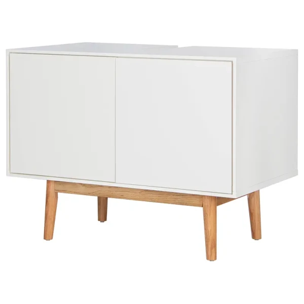 Waschbeckenunterschrank 80 x 60 x 46cm Weiß/Weiß
