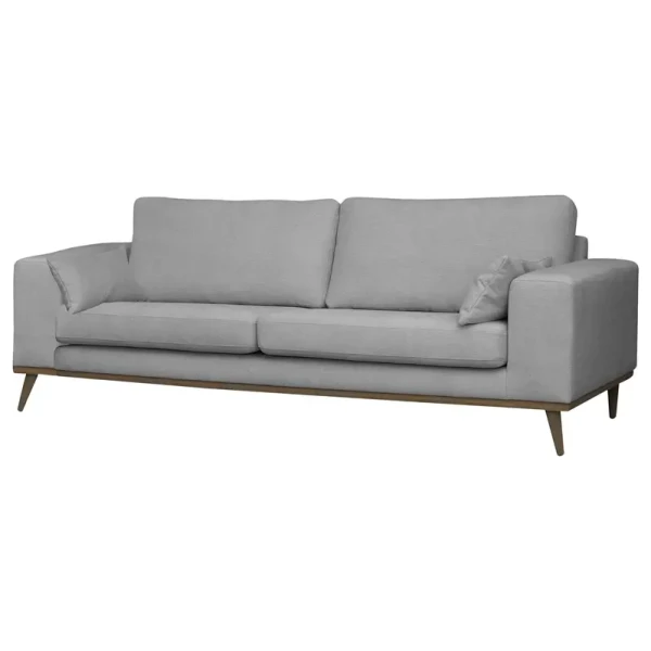 3-Sitzer Sofa Grau/Grau Strukturstoff Talta 237 x 81 x 88cm Skandi