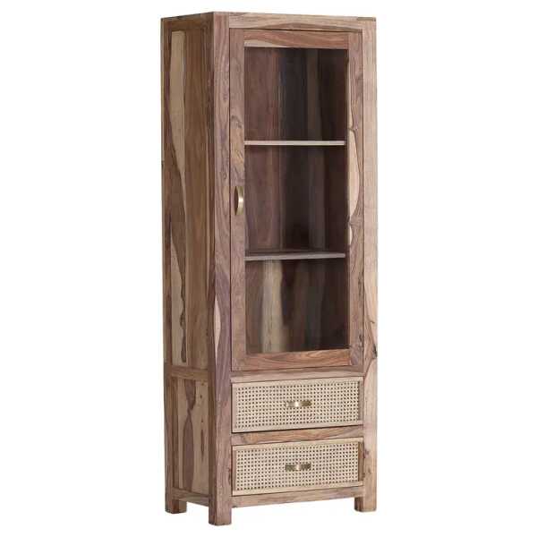 Standvitrine 67 x 180 x 43cm Braun