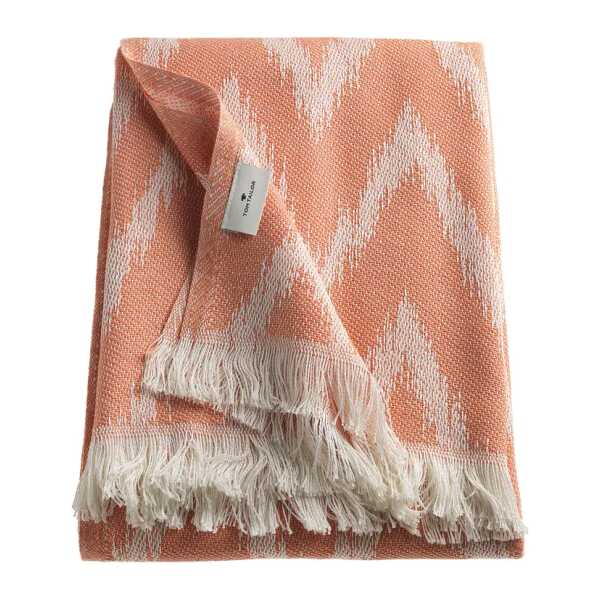 Plaid 140 x 180cm Orange/Koralle Mischgewebe