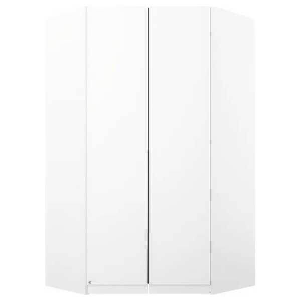 Drehtüren-Eckschrank I 210cm Weiß/Alpinweiß ohne Spiegeltür/-en