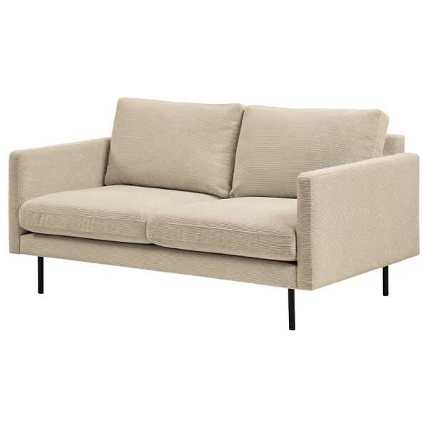 2-Sitzer Sofa Beige Cordstoff Licia 156 x 82 x 94cm Skandi
