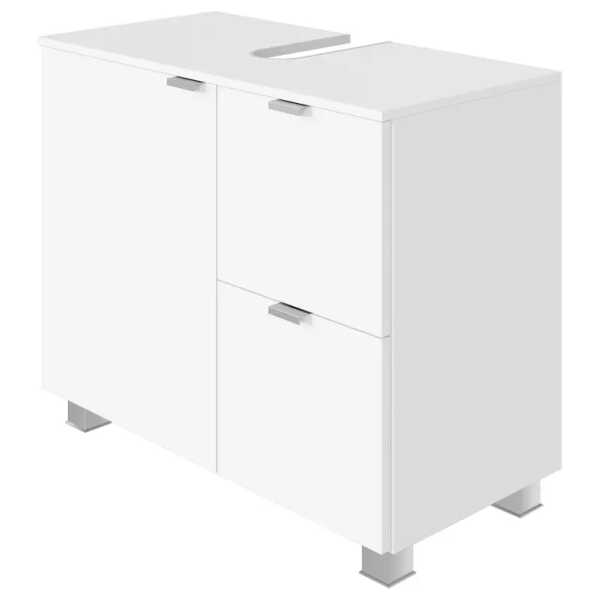 Waschbeckenunterschrank Suba 70 x 53 x 35cm Weiß/Weiß