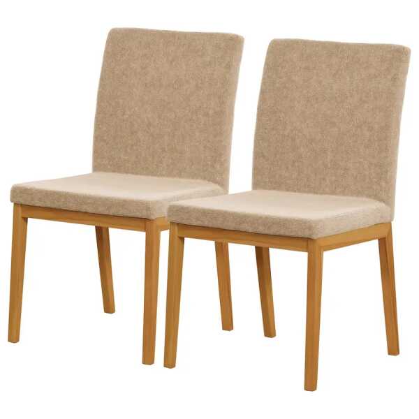 Polsterstuhl Athie 2er-Set 50 x 92 x 59cm Beige/Camel