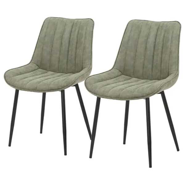 Polsterstuhl Vinni 53 x 81 x 60cm 2er Set Grün/Helles Olivgrün