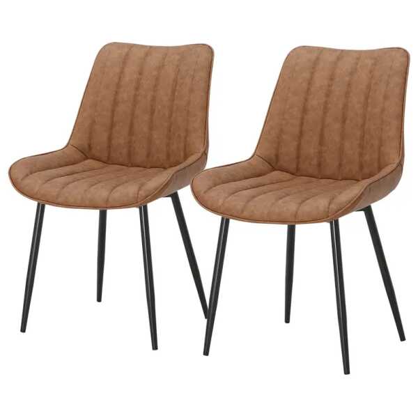 Polsterstuhl Vinni 53 x 81 x 60cm 2er Set Braun/Vintage Braun