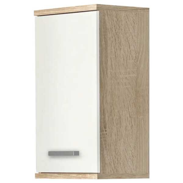 Hängeschrank 40 x 69 x 29cm Weiß/Beige/Hochglanz Weiß/Eiche Sonoma Dekor