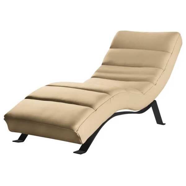 Relaxliege Kasson Beige Echtleder Mabel Schwarz 172 x 96 x 68cm