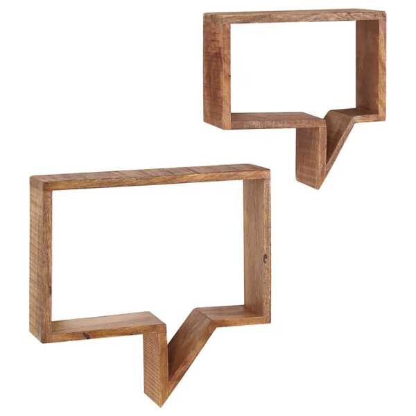 Wandregal Darvel 2er-Set Massivholz Mango, lackiert Arancione 50 x 46 x 13cm