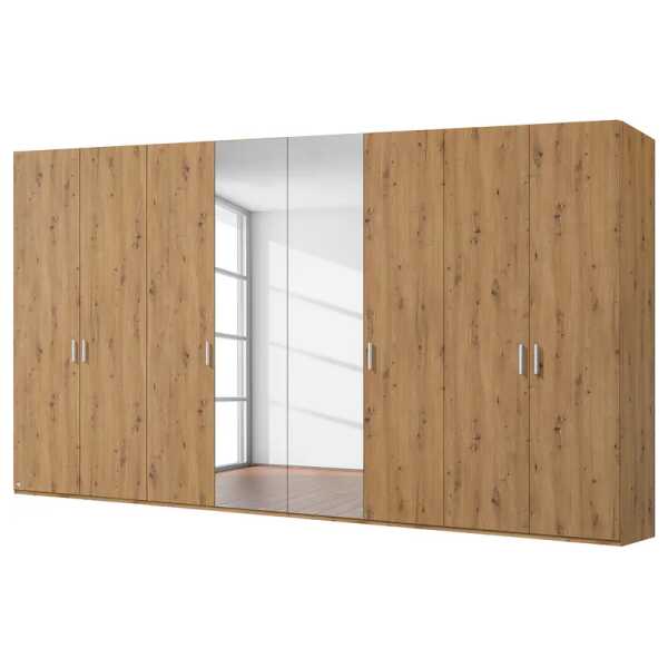 Drehtürenschrank pure reflect 360 x 236cm Braun/Eiche Artisan Dekor