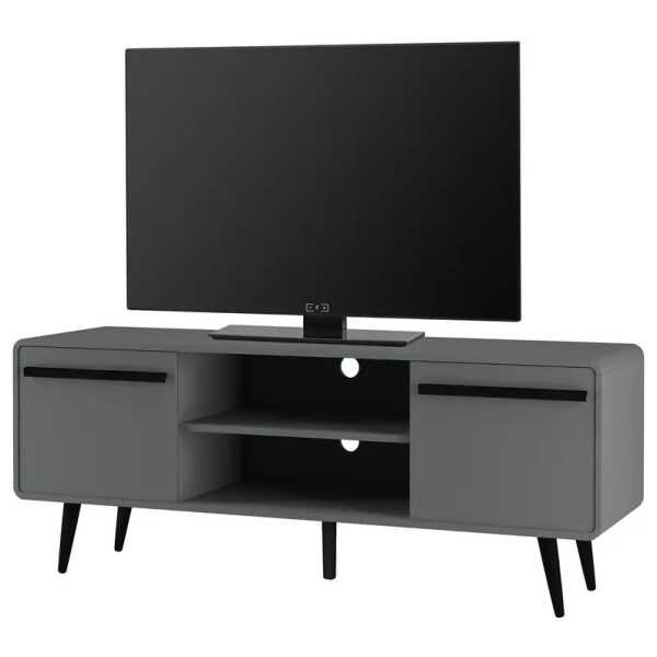 TV-Lowboard MDF Mitteldichte Holzfaserplatte , beschichtet Grau/Grau 139 x 53 x 39cm
