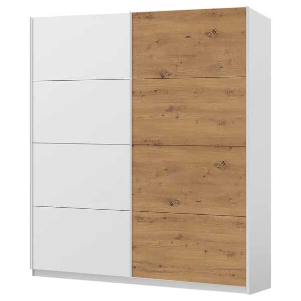 Schwebetürenschrank pure artisan 181 x 222cm Weiß/Alpinweiß/Eiche Artisan Dekor 2 Türen