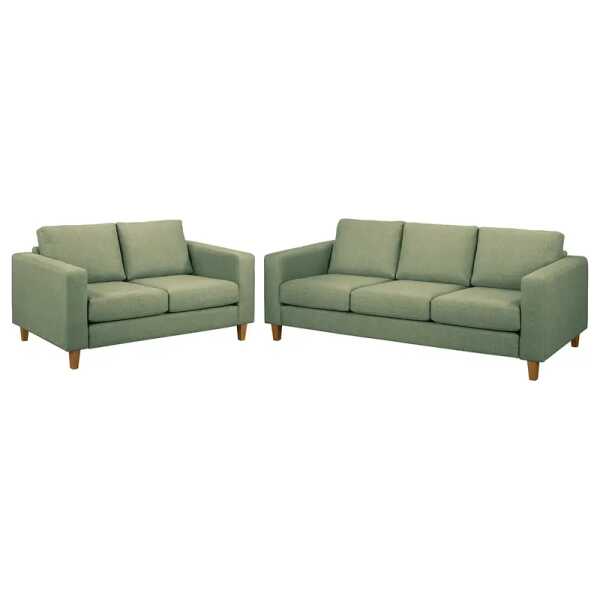 Polstergarnitur 3-2 Grün Webstoff Lark 214 x 86 x 90cm Skandi