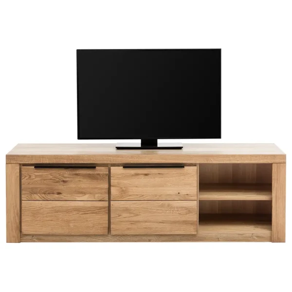 TV-Lowboard II Front: Massivolz Eiche, geölt Korpus: Spanplatte, geölt Braun 160 x 51 x 54cm