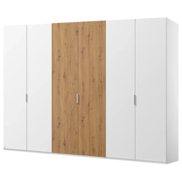 Drehtürenschrank pure artisan 270 x 236cm Beige/Alpinweiß/Eiche Artisan Dekor