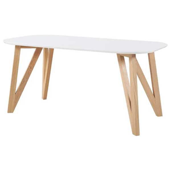 Esstisch Champlost 140cm Weiß/Weiß/Eiche