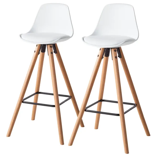 Barstuhl Langford 39 x 98 x 39cm 2er Set Weiß