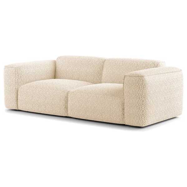 2-Sitzer Sofa Beige Bouclé Stoff Bony 220 x 71 x 102cm Modern