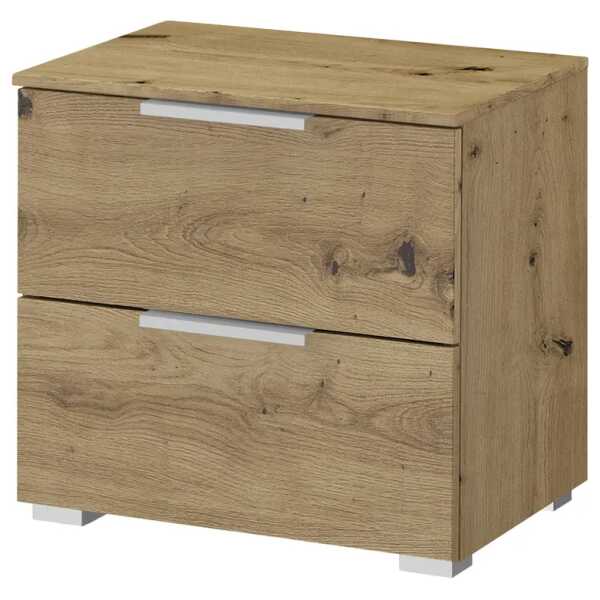 Nachtkommode x2 50cm Braun/Eiche Artisan Dekor Aluminium