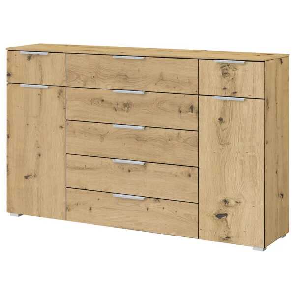 Sideboard x7+2 160 x 100 x 42cm Braun/Eiche Artisan Dekor Aluminium