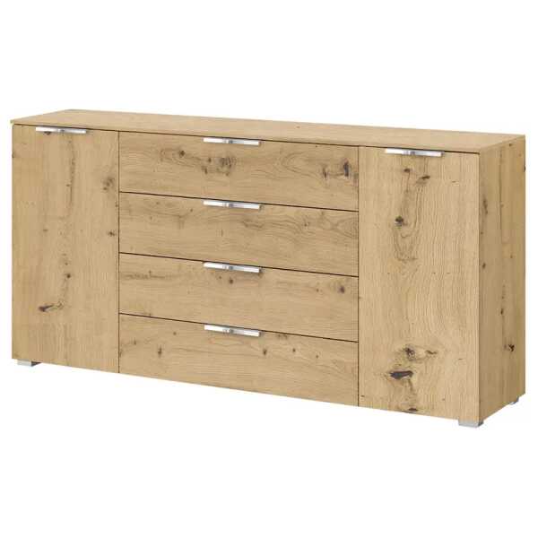 Sideboard x4+2 160 x 81 x 42cm Braun/Eiche Artisan Dekor Chrom