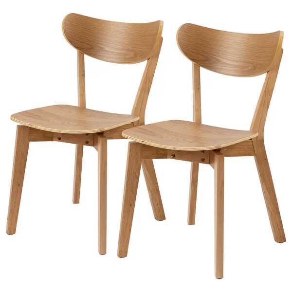 Esszimmerstuhl 2er-Set 45 x 80 x 55cm Braun/Eiche