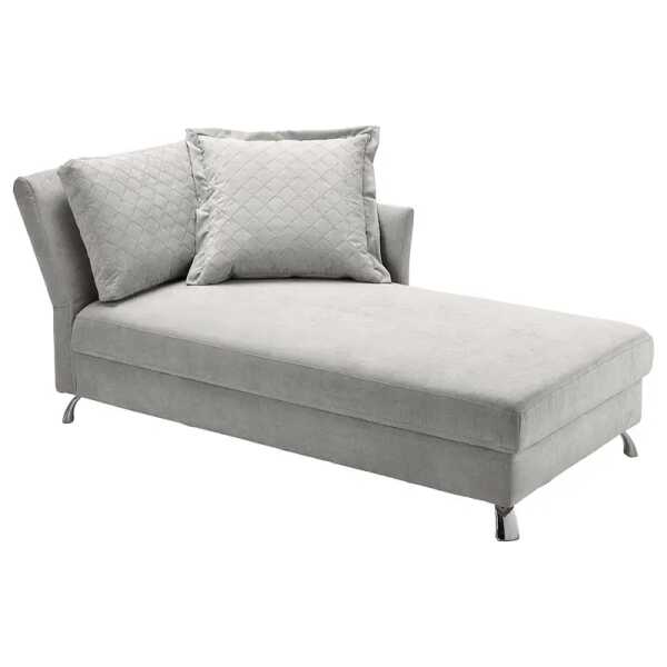 Recamiere Hillarys I Silber Mischgewebe Aurora 96 x 80 x 220cm Ausrichtung links Skandi