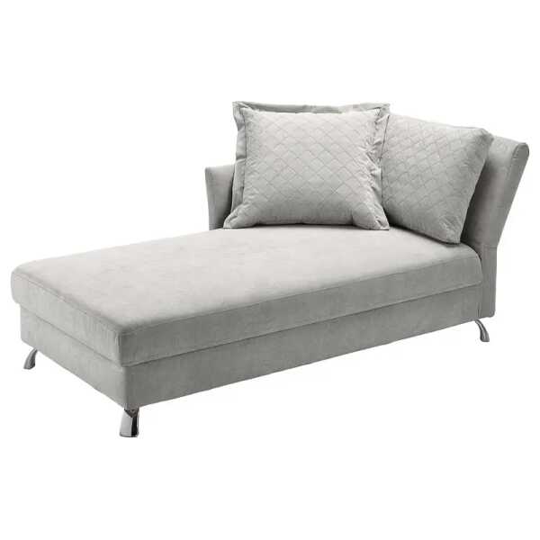 Recamiere Hillarys I Silber Mischgewebe Aurora 116 x 80 x 220cm Ausrichtung rechts Skandi
