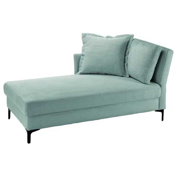 Recamiere Hillarys I Blau Cordstoff Balda 96 x 80 x 220cm Ausrichtung rechts Skandi