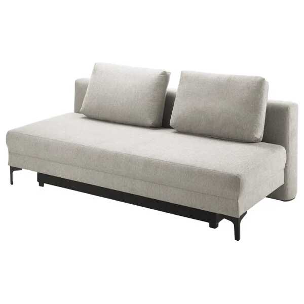 Schlafsofa Goodwick Grau/Silber Flachgewebe Alma 205 x 89 x 104cm Skandi
