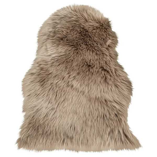 Fellteppich Lambskin Artificial I Braun/Hellbraun 85 x 50cm Webstoff