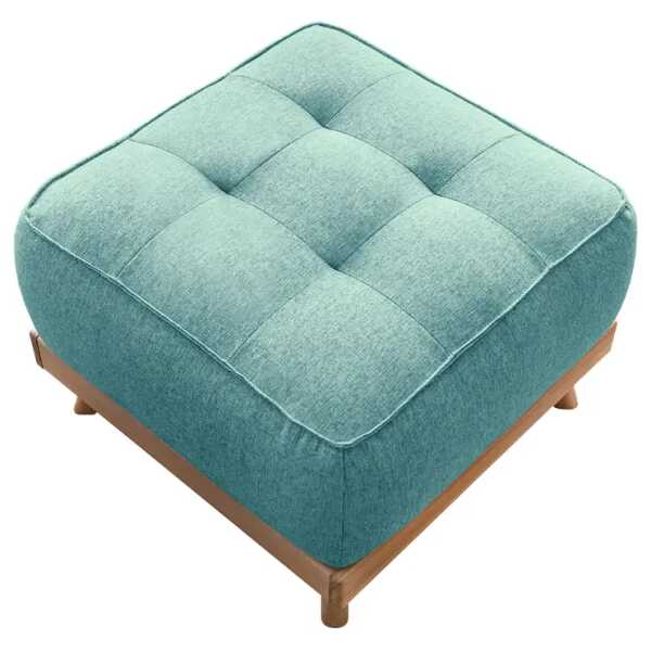 Polsterhocker Surribas 60 x 42 x 60cm Türkis Webstoff Lark: Petrol