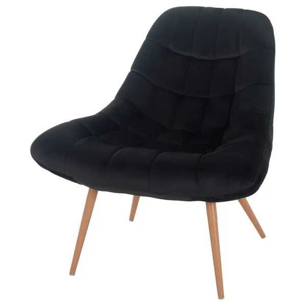 XXL Sessel Obelix Schwarz/Schwarz Samt Braun 76 x 86 x 86cm