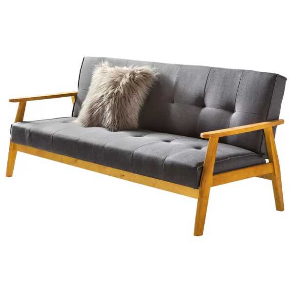 Schlafsofa Boss I Grau/Dunkelgrau Webstoff 190 x 81 x 85cm mit Schlaffunktion Skandi