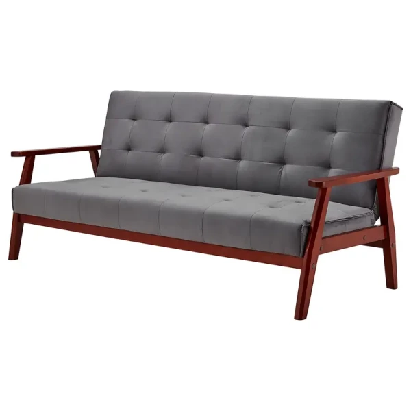 Schlafsofa Pamban II Grau/Dunkelgrau Samt 190 x 81 x 85cm Skandi