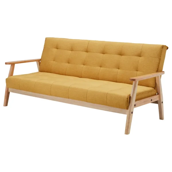 Schlafsofa Pamban I Gelb/Senfgelb Strukturstoff 190 x 81 x 85cm Skandi