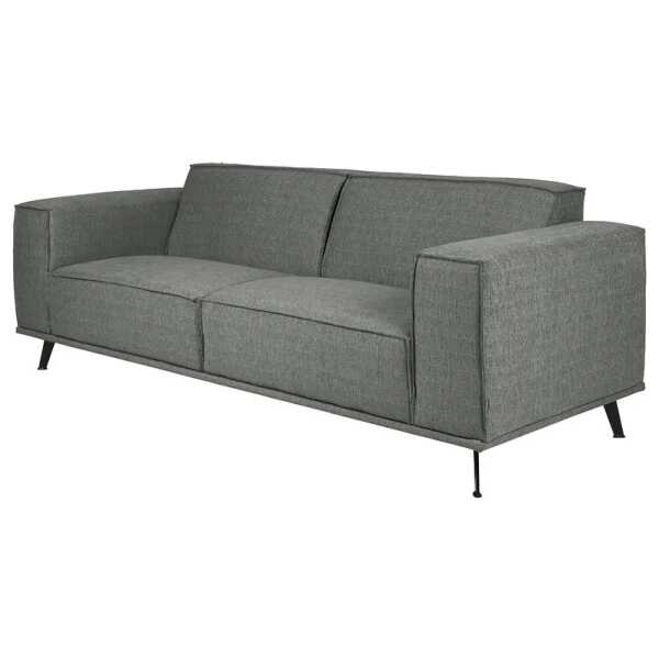 Sofa Parnu 3-Sitzer Grau Flachgewebe Costa 230 x 77 x 89cm Skandi